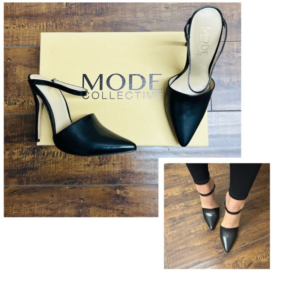 NIB: MODE COLLECTIVE Knox Pump Pointed Toe Heels in Black, Size 36 (EU)